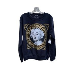 Marilyn Monroe Adult Crew Neck Pullover Black Sweatshirt - Size Small